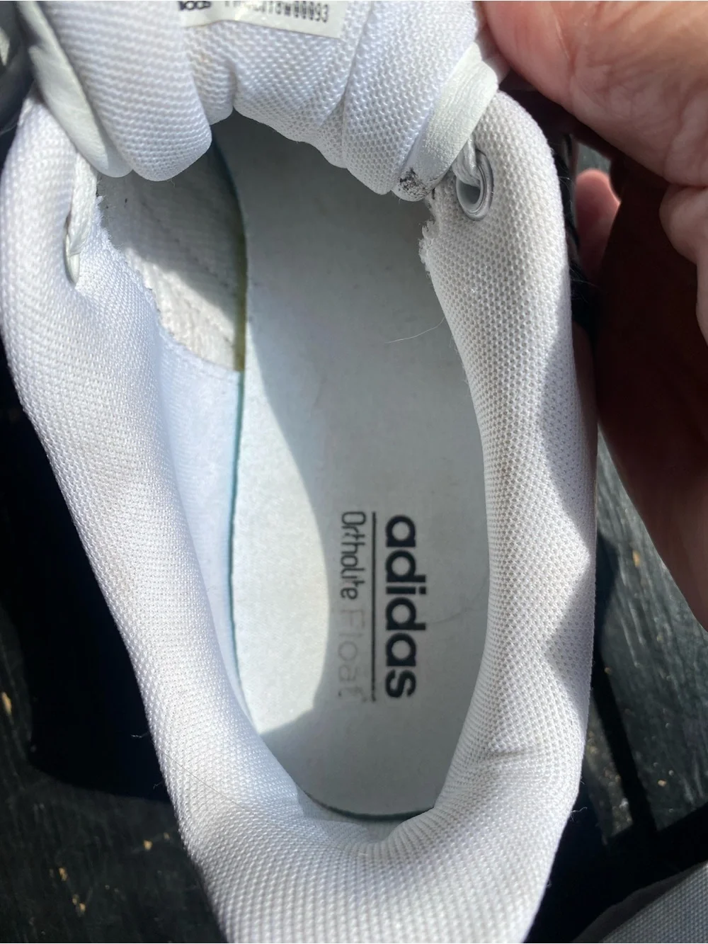 adidas White Sneakers with Black Three Stripes